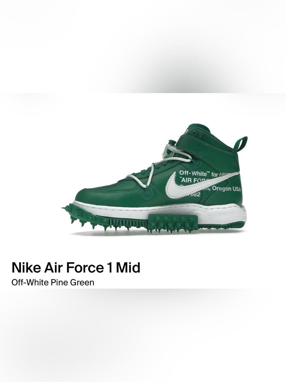 Nike x off white Air Force 1 mid pine green 6